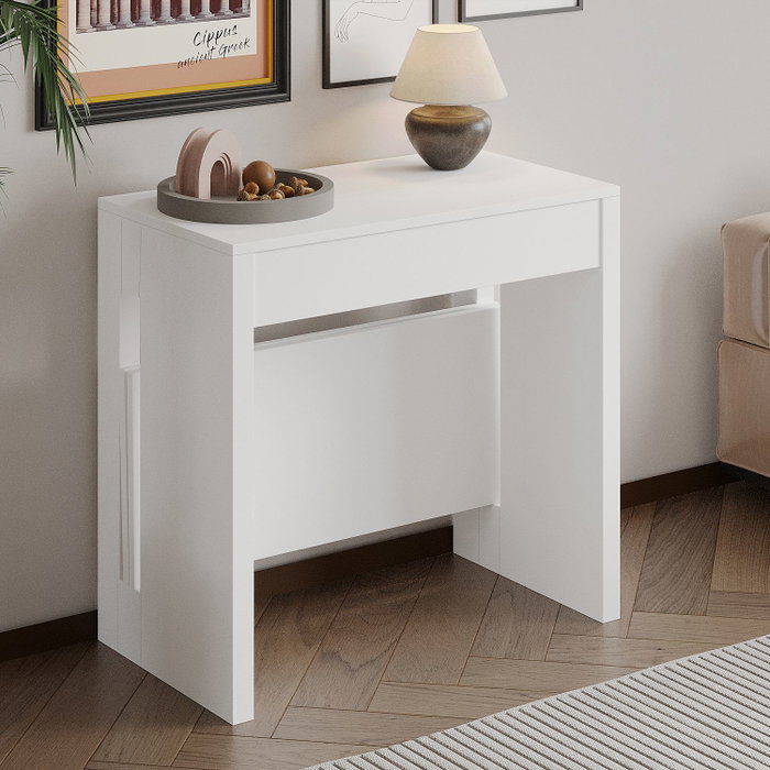 Hanah Home Mesa Consola Extensible Blanca